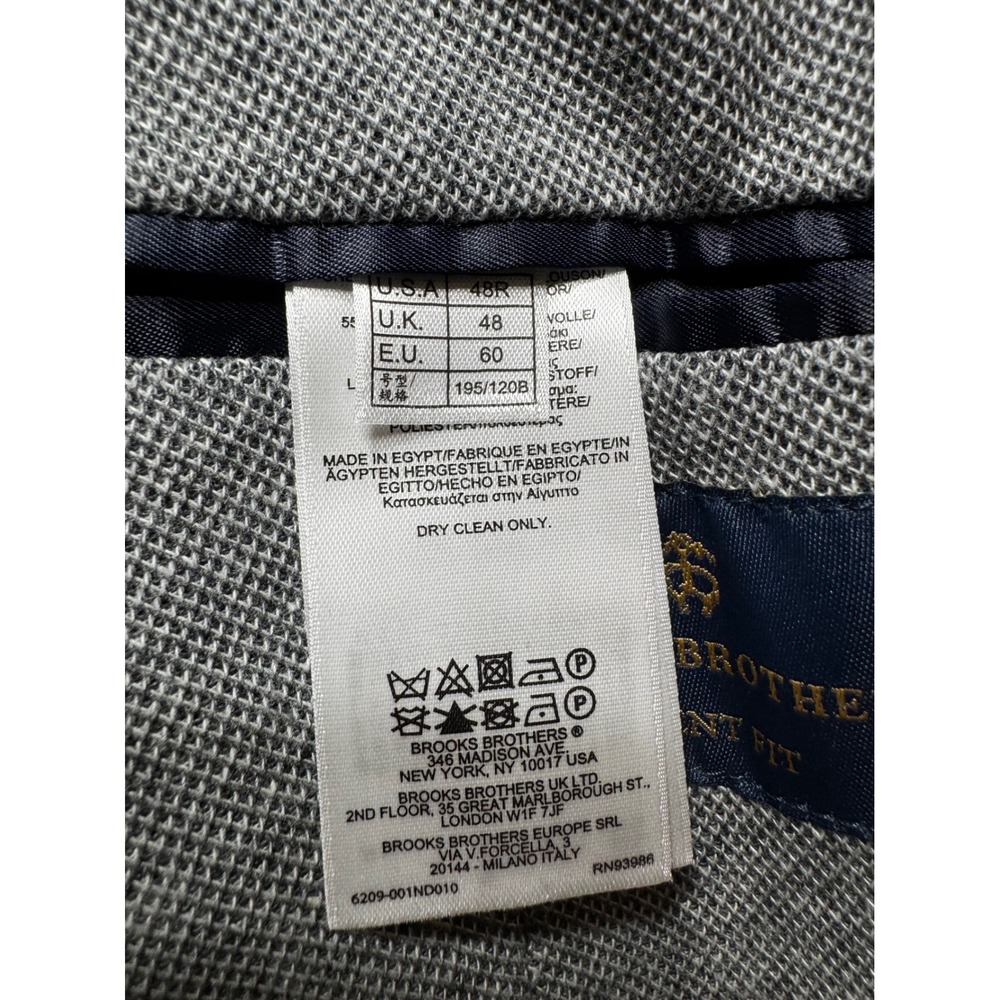Brooks Brothers Mens 48R Regent Fit Grey Knit Blazer Sport Coat 6209-001ND010 - Picture 7 of 10